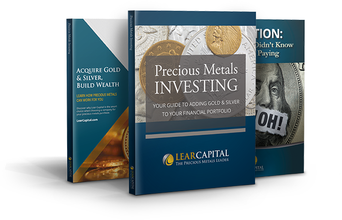 3 brochures, Precious Metals Investing cover is at the center